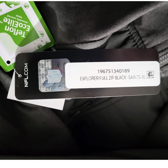 DUNBROOKE Explorer Tech Full-Zip Heather Black SAINTS Jacket - NWT Men's XL - Picture 6 of 8